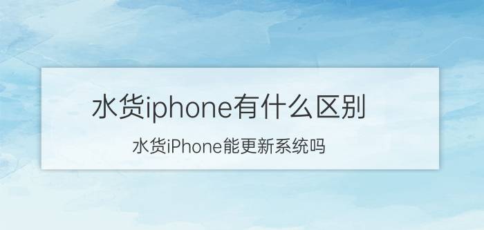 水货iphone有什么区别（水货iPhone能更新系统吗 苹果手机行货和水货的区别）